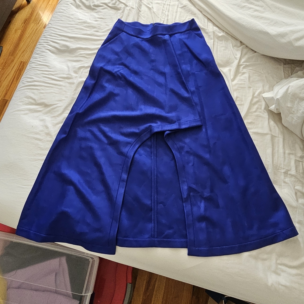 COS Royal Blue High Low Skirt